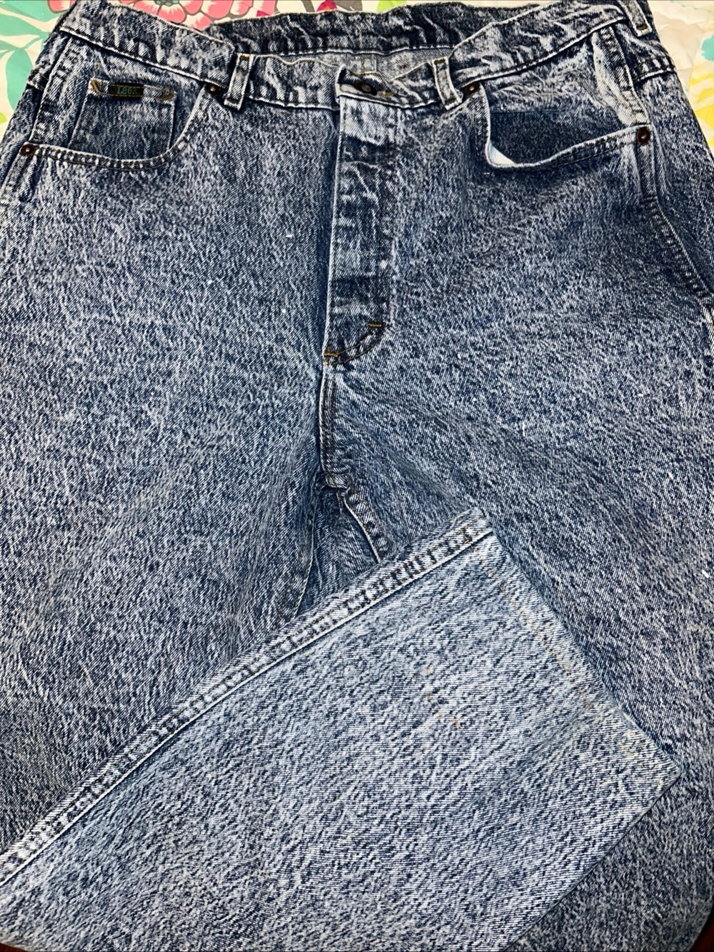 Vintage Ryders Lee Rigid Denim Men's Stonewash Blue Jeans - Classic Heavyweight
